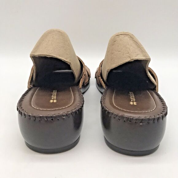 Naturalizer Risco Comfy Leather Slides Women's 8.5 Tan Open Toe Wedge Sandals - Picture 4 of 10